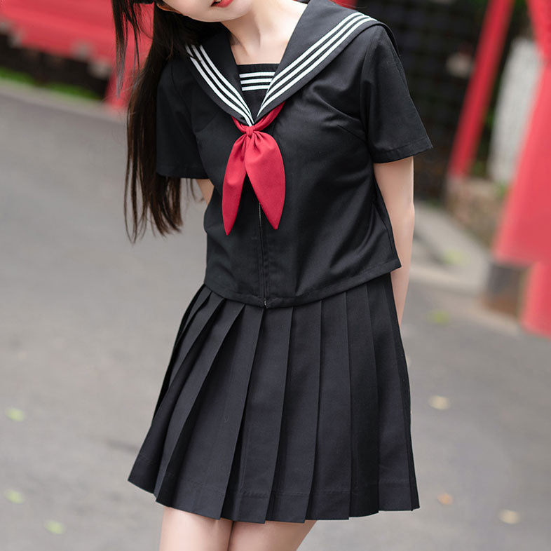 Black Sailor Uniform Skirt Set