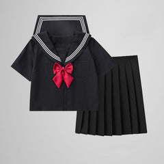 Black Sailor Uniform Skirt Set