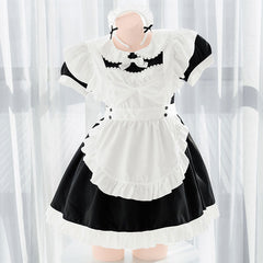 Black White Maid Bow Dress