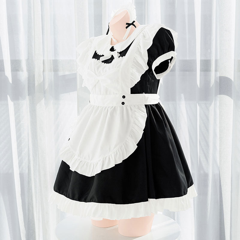 Black White Maid Bow Dress