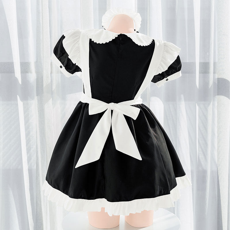 Black White Maid Bow Dress