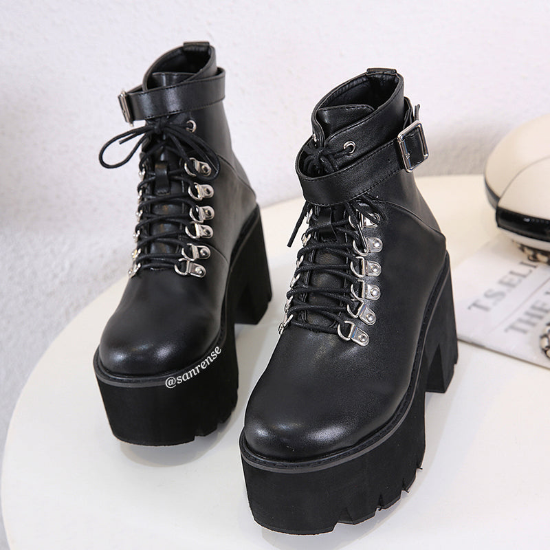 Black/White Combat Boots