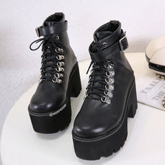 Black/White Combat Boots