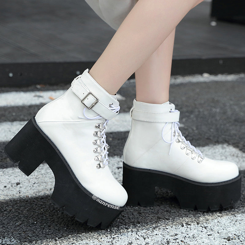 Black/White Combat Boots