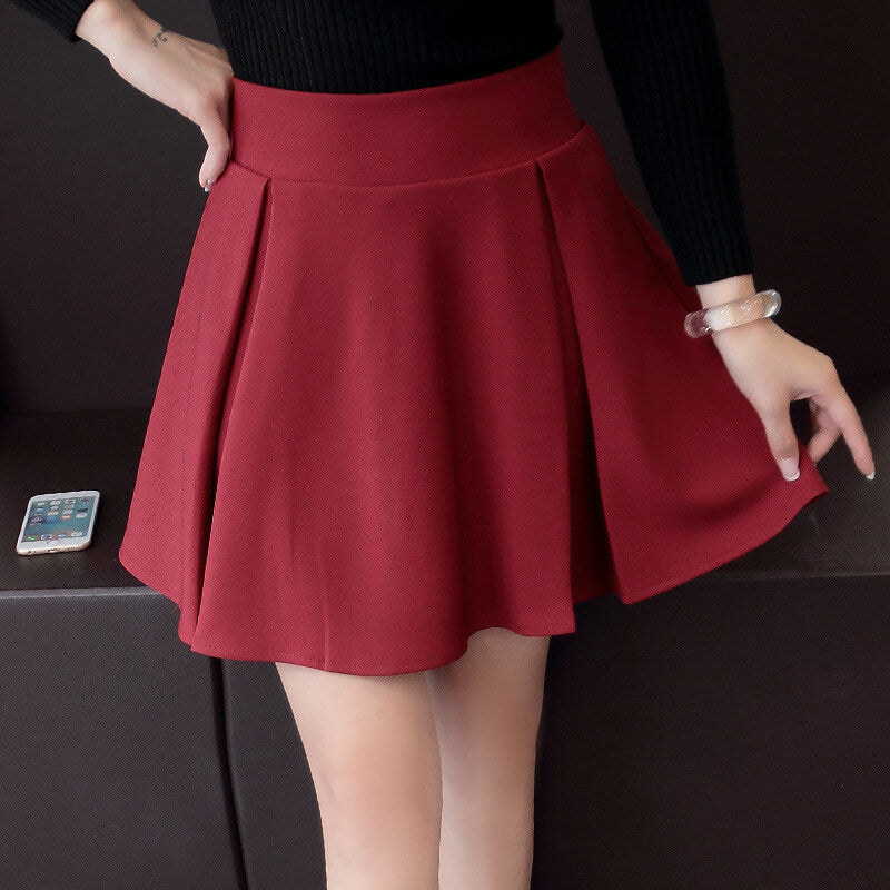 Black Red High Waist Skirt