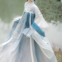 Blue Flower Hanfu Dress