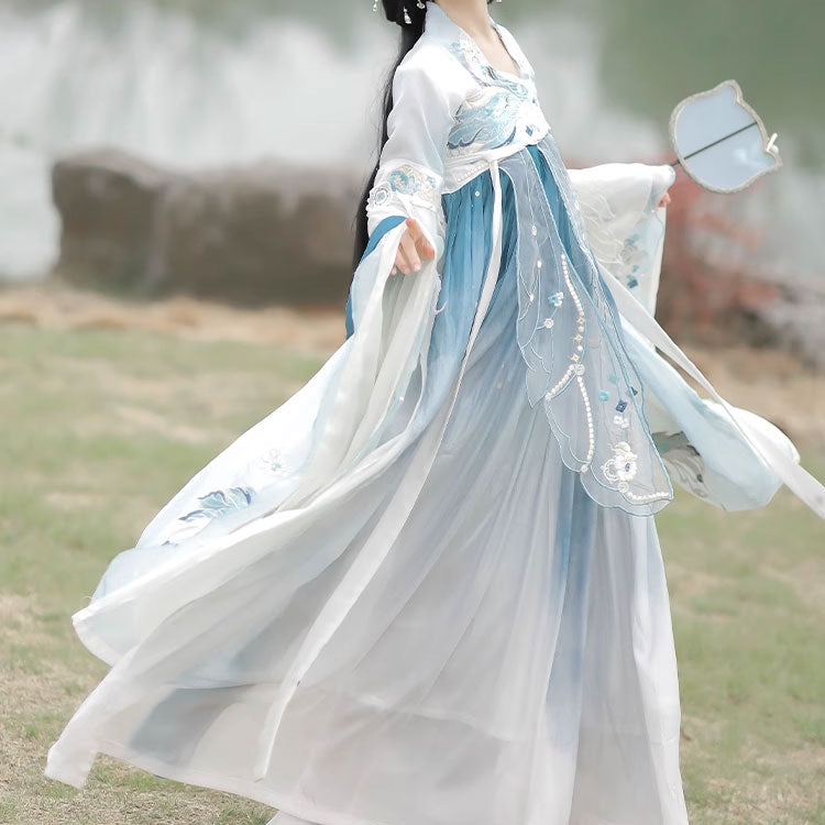 Blue Flower Hanfu Dress