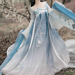 Blue Flower Hanfu Dress