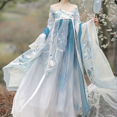 Blue Flower Hanfu Dress