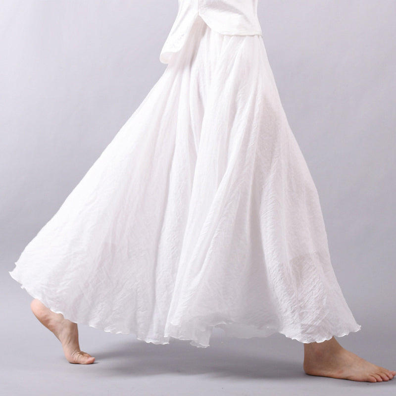 Band Cotton Linen Skirt