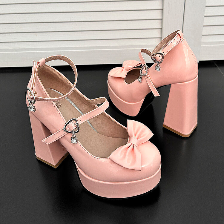 Bow Chunky High Heels