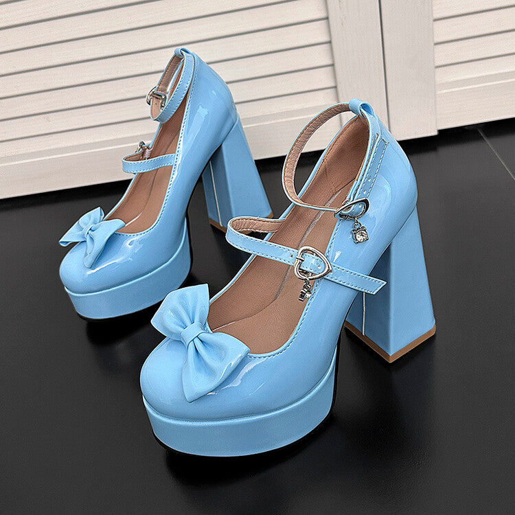 Bow Chunky High Heels