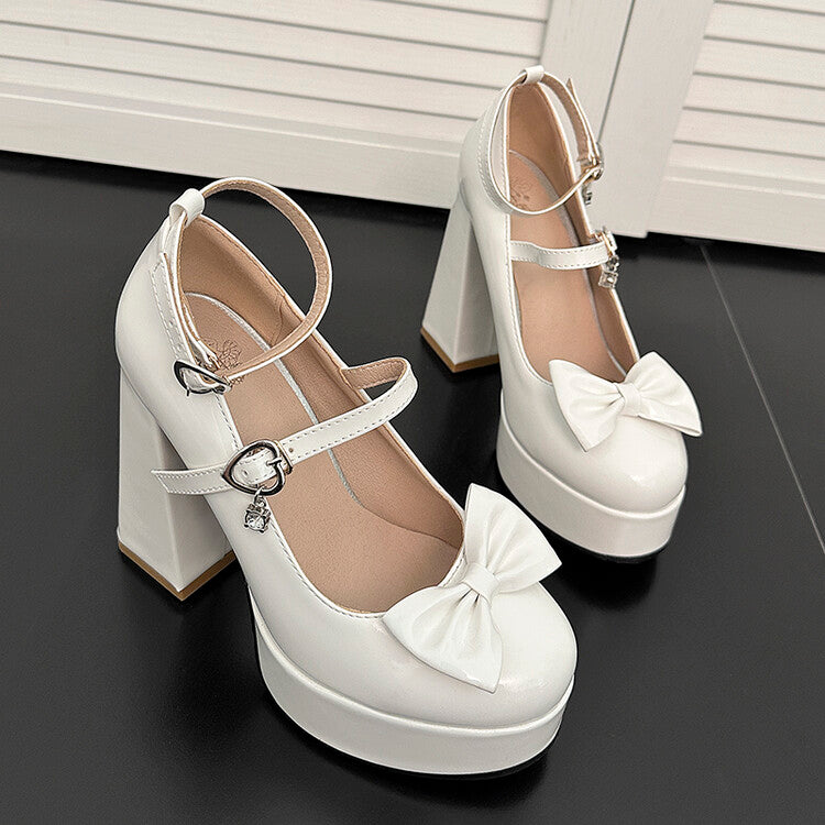 Bow Chunky High Heels