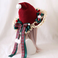 Bow Flower Christmas Hat