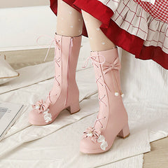 Bow Flower Boots