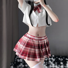 Bow Plaid Uniform Set