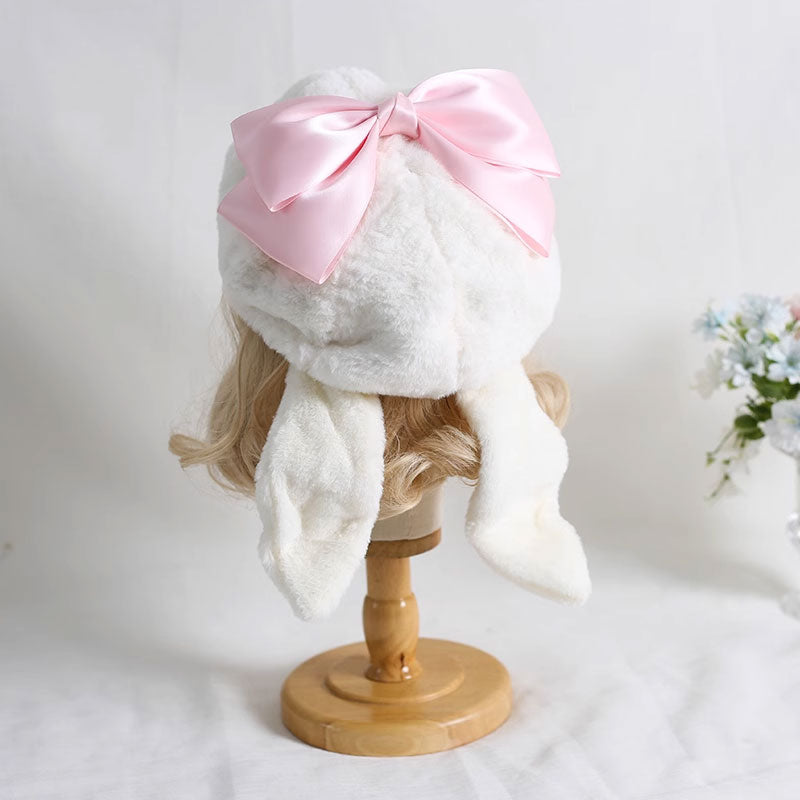 Bow Rabbit Ear Warm Hat