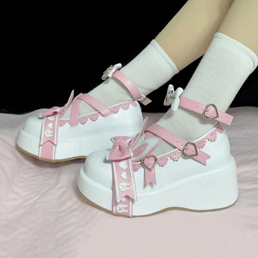 Bow Rabbit Ears Platform Shoes