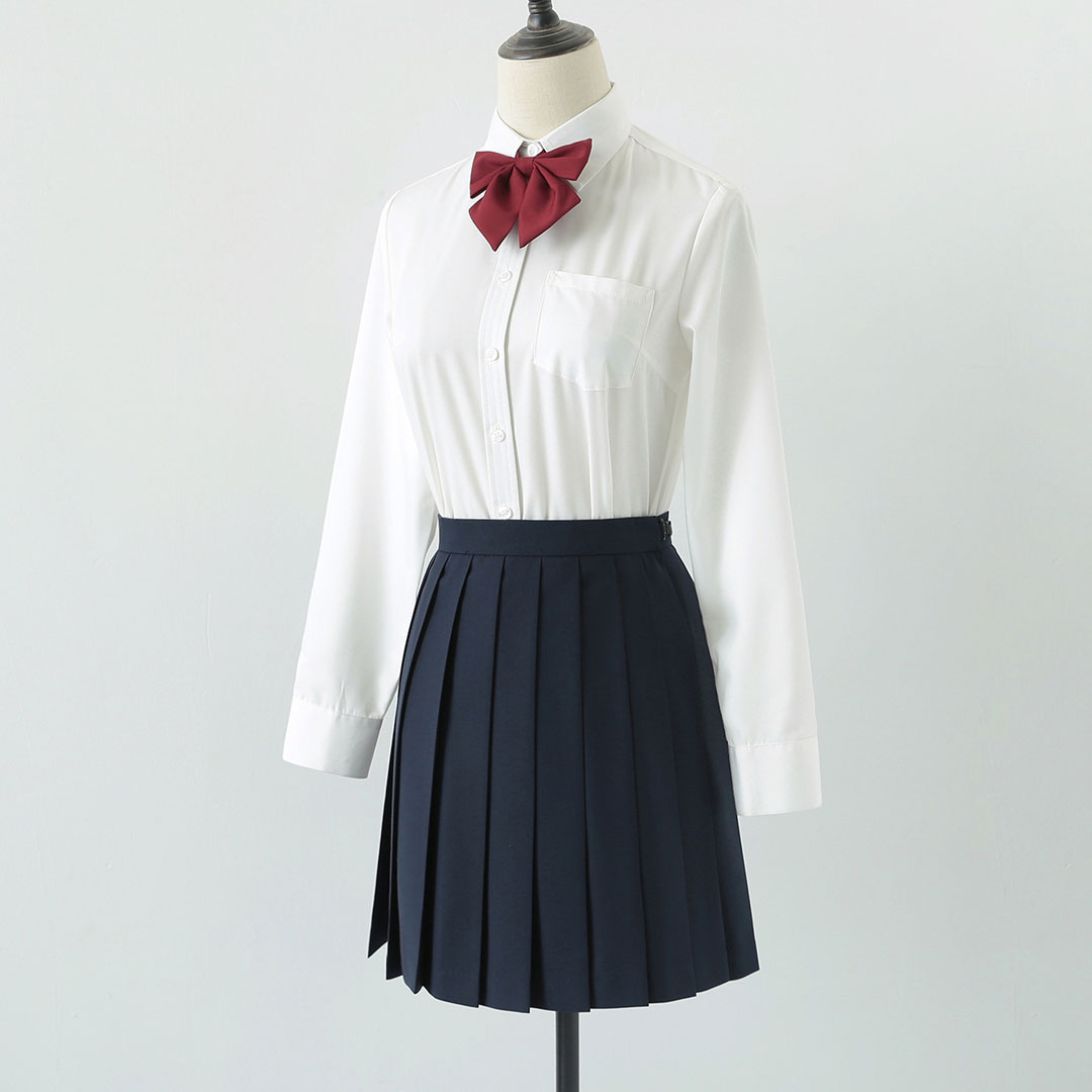 Bow Shirt Jk Pleated Skirt Uniform Set