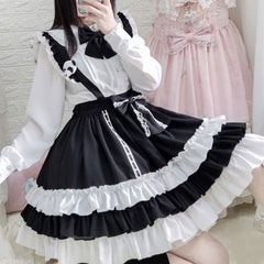 Bow Shirt Strap Skirt Set