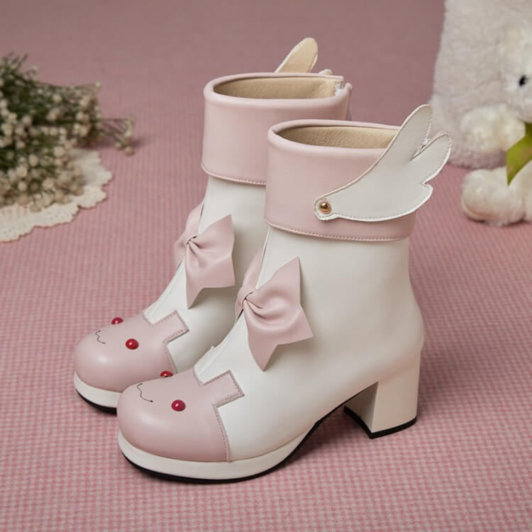 Bunny Bow Wing Boots