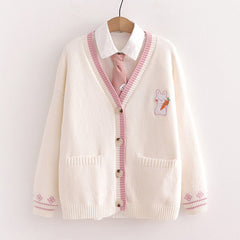 Bunny Carrot Cardigan Sweater