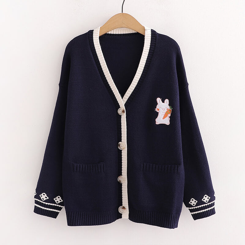 Bunny Carrot Cardigan Sweater