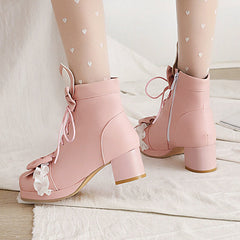 Bunny Strawberry Bow Boots