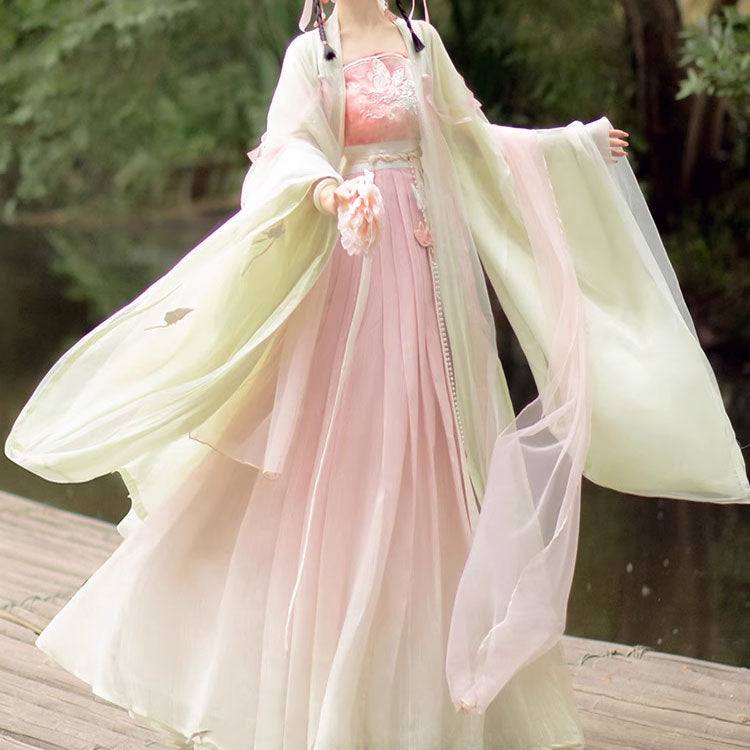 Butterfly Flower Hanfu Dress Set