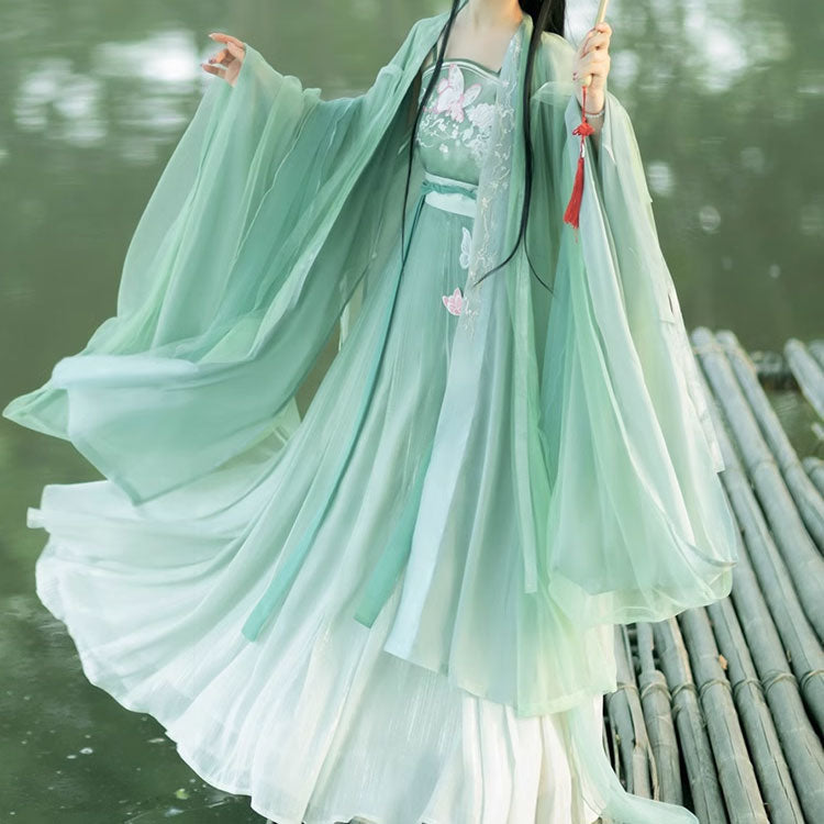 Butterfly Flower Hanfu Dress Set