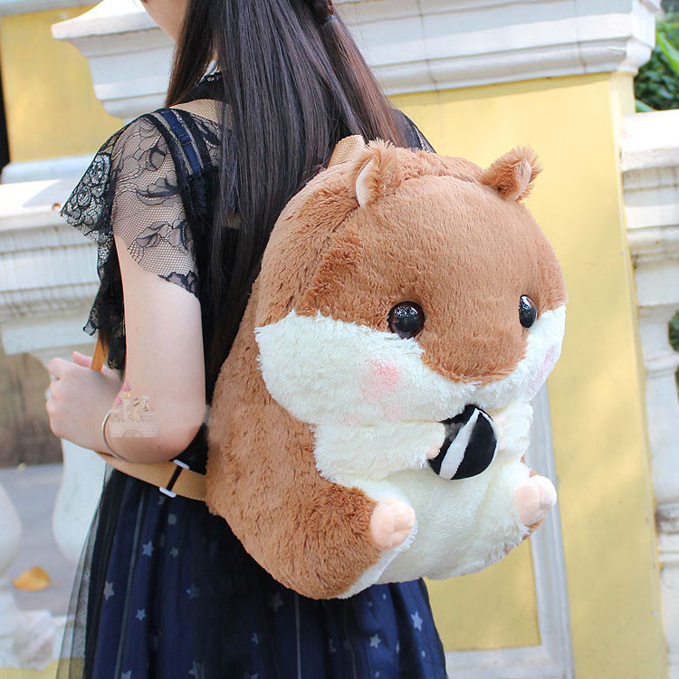 Cartoon Hamster Plush Backpacks