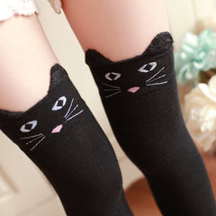 Cartoon Cat Knee Stockings