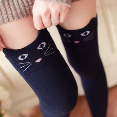 Cartoon Cat Knee Stockings