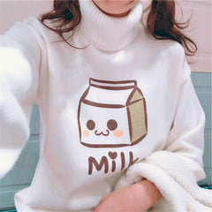 Cartoon Milk Box Sweater