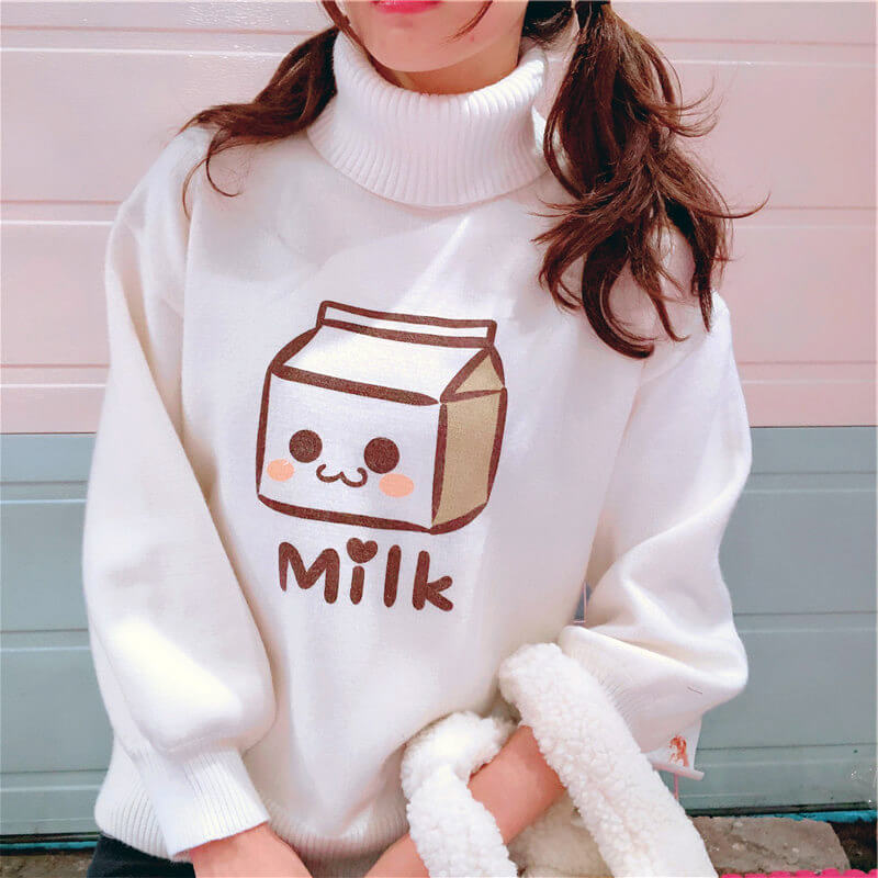 Cartoon Milk Box Sweater