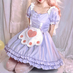 Cat Claws Maid Purple Dress