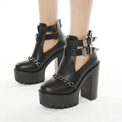 Chain Buckle Shoes