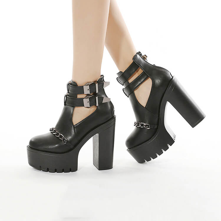 Chain Buckle Shoes