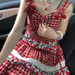 Cherry Plaid Dress