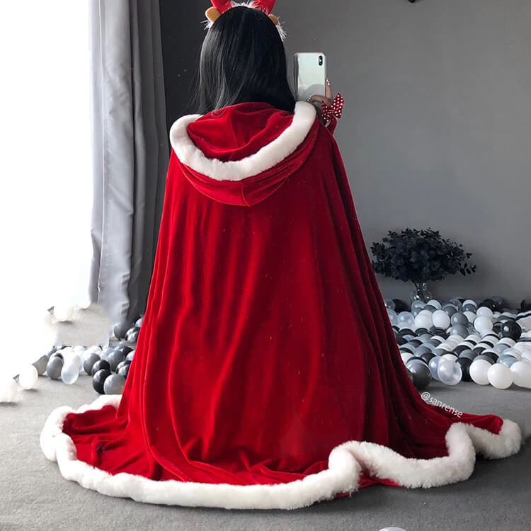 Christmas Shawl Cloak Bunny Dress