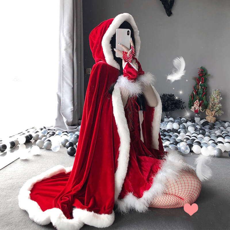 Christmas Shawl Cloak Bunny Dress