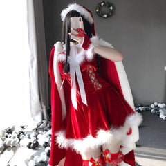 Christmas Shawl Cloak Bunny Dress