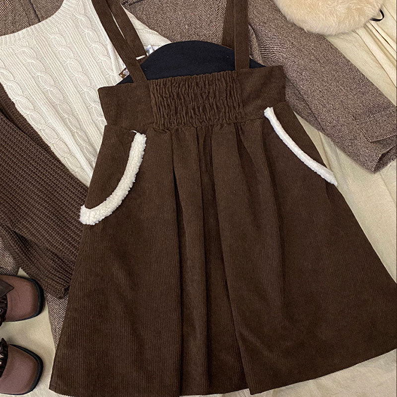 Cute Bear Brown Strap Dress