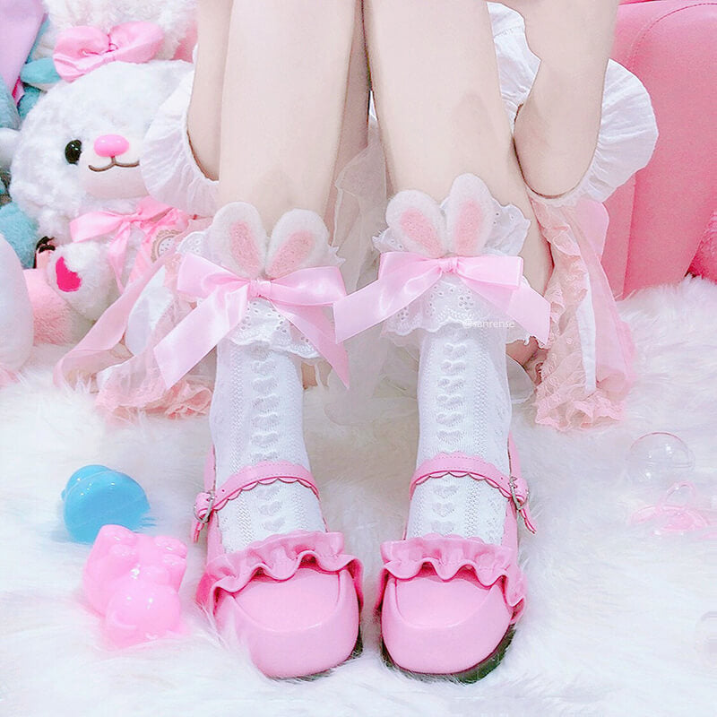 Cute Bow Bunny Ear Socks