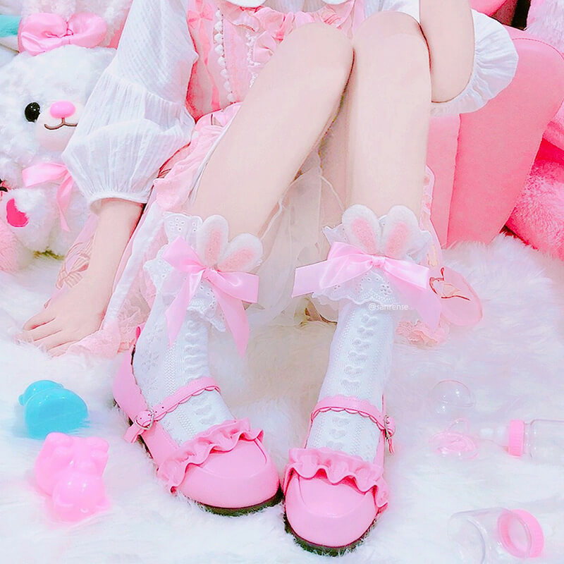 Cute Bow Bunny Ear Socks