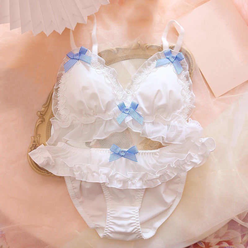 Cute Bow Lace White Lingerie