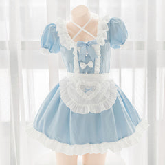 Cute Bow Blue Maid Dress