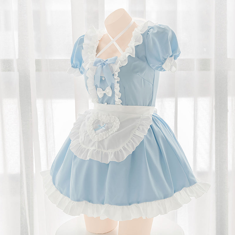 Cute Bow Blue Maid Dress