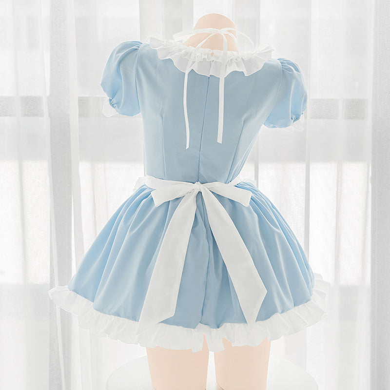 Cute Bow Blue Maid Dress