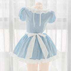 Cute Bow Blue Maid Dress